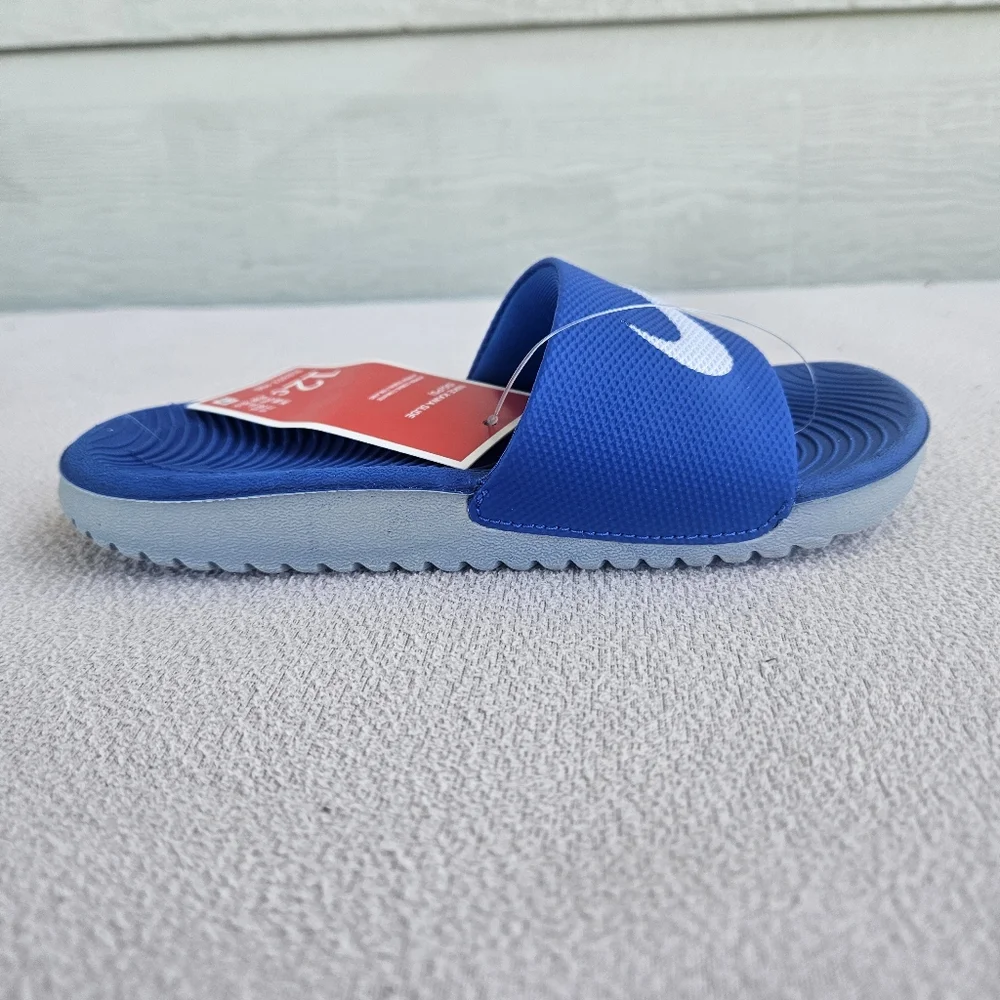 Nike Kawa Slide GS Toddler SZ 12 Hyper Cobalt White Slip-On Sandal 819352-400